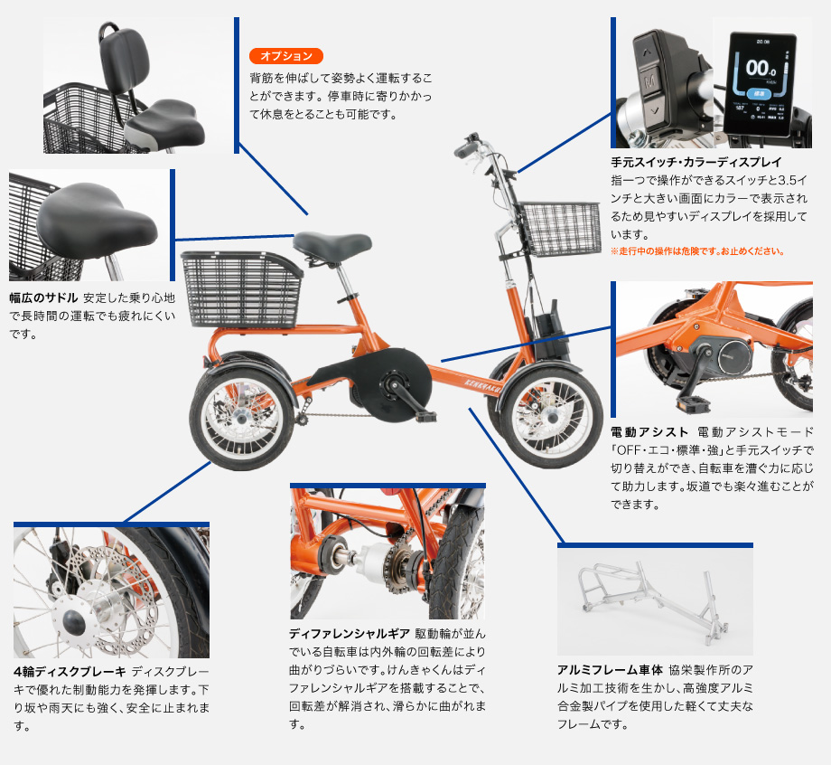 名作 けんきゃくくん 四輪アシスト自転車 自転車本体 - growsetu.com